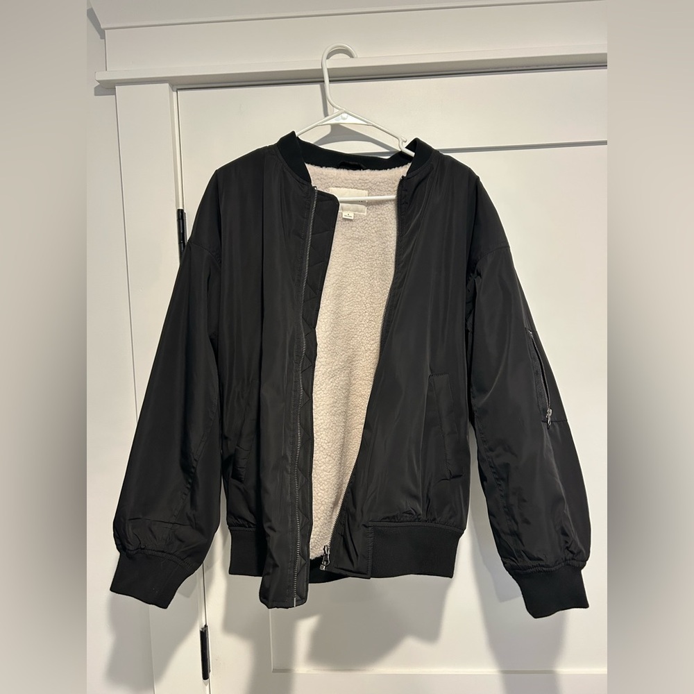 Aeropostale Black Jacket with Cream Lining
